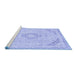 Sideview of Machine Washable Abstract Blue Modern Rug, wshabs2101blu