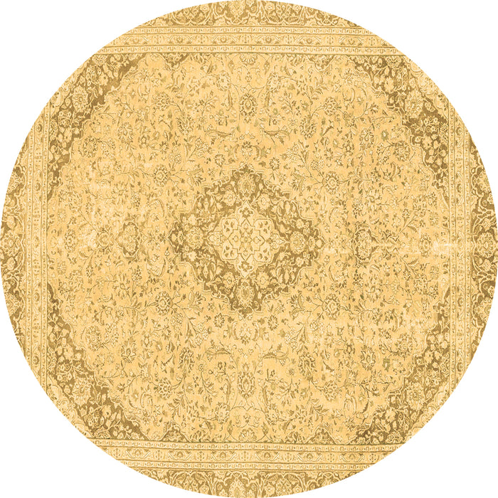 Round Abstract Brown Modern Rug, abs2101brn
