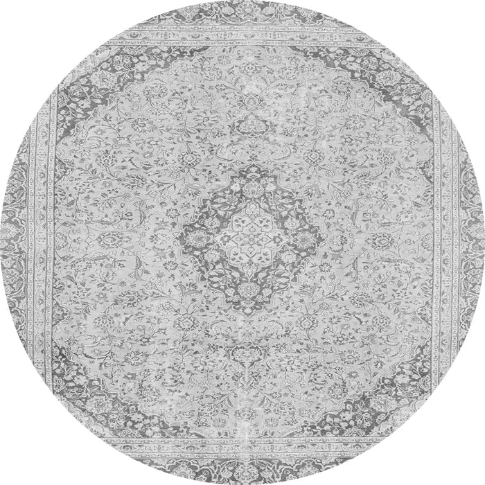 Round Abstract Gray Modern Rug, abs2101gry