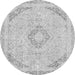 Round Abstract Gray Modern Rug, abs2101gry