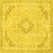 Square Abstract Yellow Modern Rug, abs2101yw