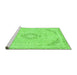 Sideview of Machine Washable Abstract Green Modern Area Rugs, wshabs2101grn