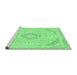 Sideview of Machine Washable Abstract Emerald Green Modern Area Rugs, wshabs2101emgrn