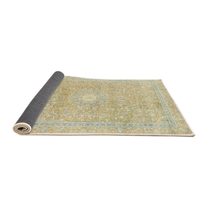 Sideview of Abstract Brown Gold Modern Rug, abs2102
