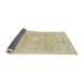 Sideview of Abstract Brown Gold Modern Rug, abs2102