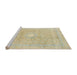 Sideview of Machine Washable Abstract Brown Gold Rug, wshabs2102