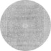 Round Abstract Gray Modern Rug, abs2102gry