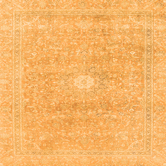 Square Machine Washable Abstract Orange Modern Area Rugs, wshabs2102org