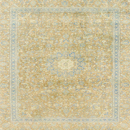 Square Machine Washable Abstract Brown Gold Rug, wshabs2102