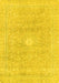 Machine Washable Abstract Yellow Modern Rug, wshabs2102yw