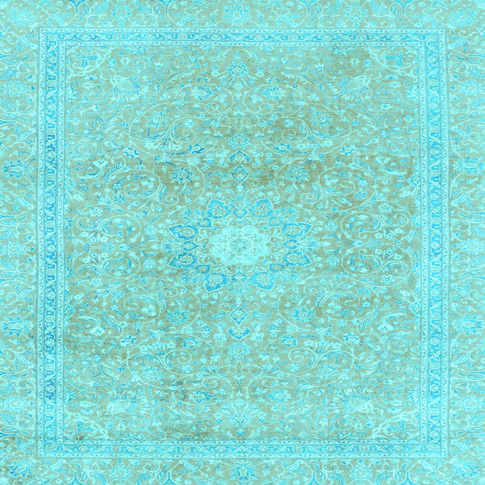 Square Machine Washable Abstract Light Blue Modern Rug, wshabs2102lblu