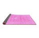 Sideview of Abstract Pink Modern Rug, abs2102pnk