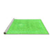 Sideview of Machine Washable Abstract Green Modern Area Rugs, wshabs2102grn