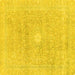 Square Abstract Yellow Modern Rug, abs2102yw