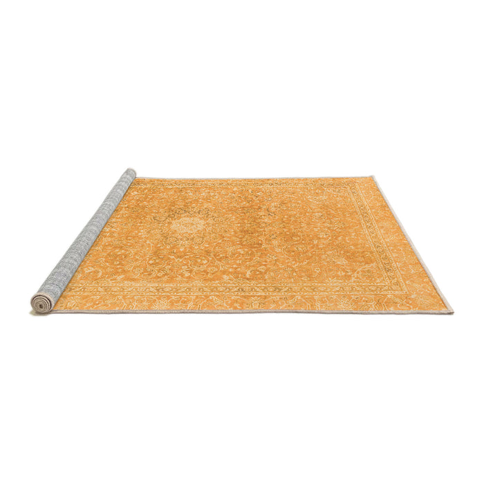 Sideview of Machine Washable Abstract Orange Modern Area Rugs, wshabs2102org