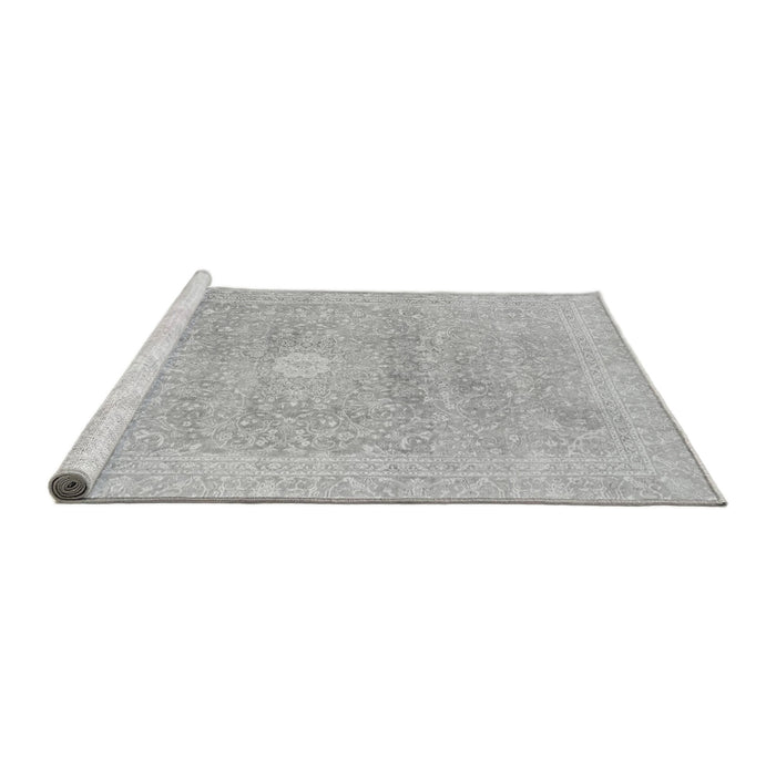Sideview of Machine Washable Abstract Gray Modern Rug, wshabs2102gry