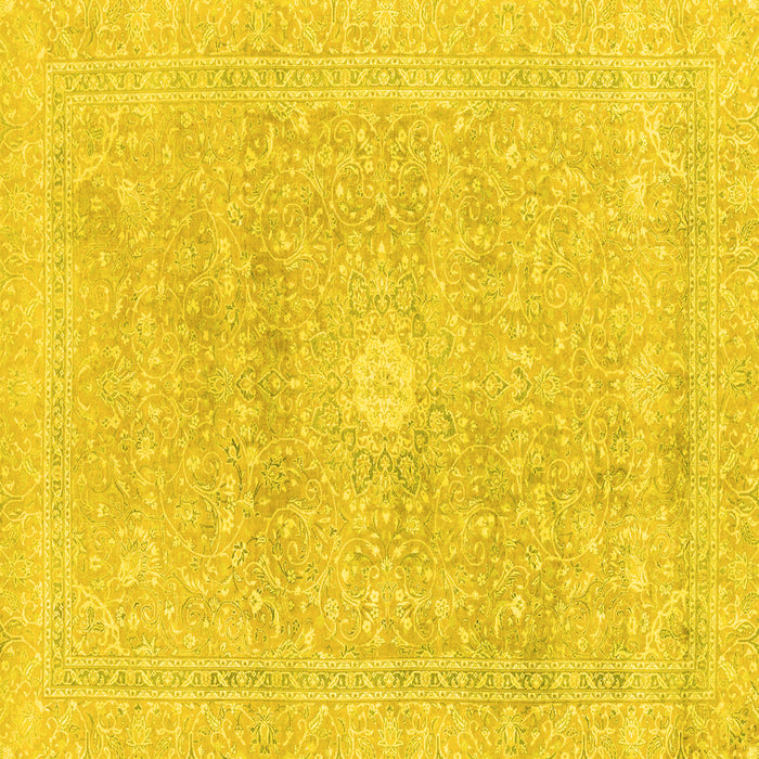 Square Machine Washable Abstract Yellow Modern Rug, wshabs2102yw