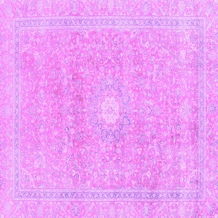 Square Machine Washable Abstract Purple Modern Area Rugs, wshabs2102pur