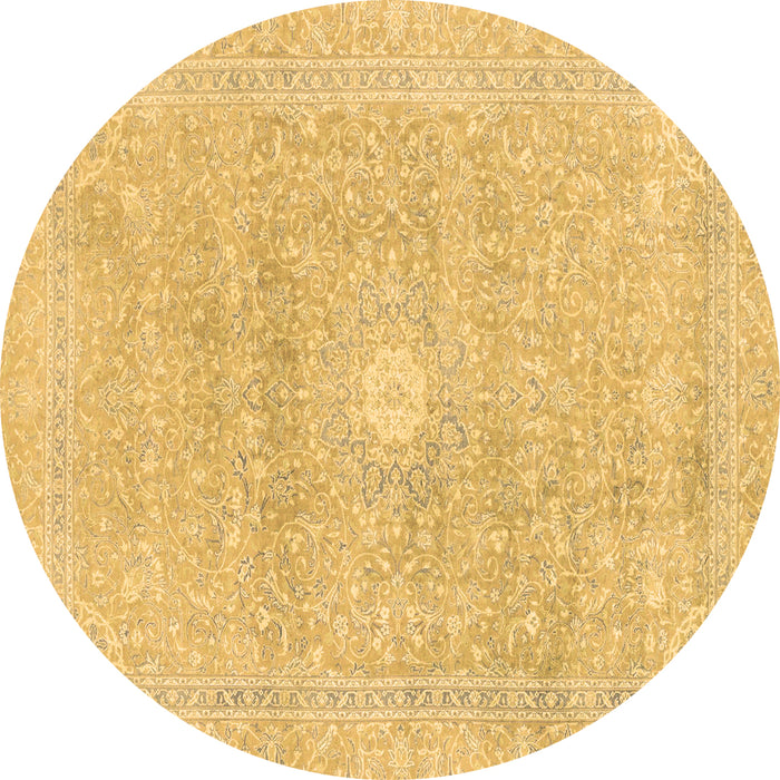 Round Abstract Brown Modern Rug, abs2102brn