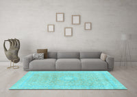 Machine Washable Abstract Light Blue Modern Rug, wshabs2102lblu