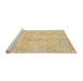 Sideview of Machine Washable Abstract Mustard Yellow Rug, wshabs2103