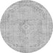 Round Abstract Gray Modern Rug, abs2103gry