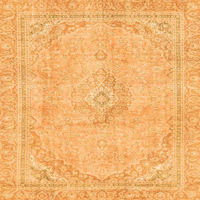 Square Machine Washable Abstract Orange Modern Area Rugs, wshabs2103org