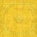 Square Abstract Yellow Modern Rug, abs2103yw