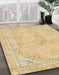 Abstract Mustard Yellow Modern Rug in Family Room, abs2103