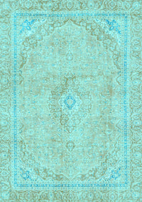 Abstract Light Blue Modern Rug, abs2103lblu