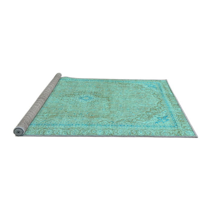 Sideview of Machine Washable Abstract Light Blue Modern Rug, wshabs2103lblu