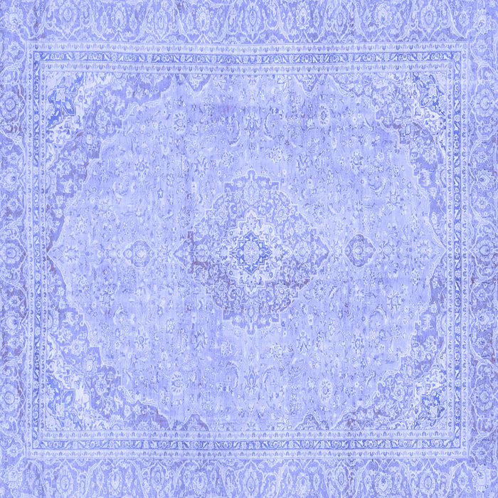 Square Abstract Blue Modern Rug, abs2103blu