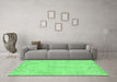 Machine Washable Abstract Emerald Green Modern Area Rugs in a Living Room,, wshabs2103emgrn