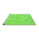 Sideview of Machine Washable Abstract Green Modern Area Rugs, wshabs2103grn