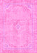 Machine Washable Abstract Pink Modern Rug, wshabs2103pnk