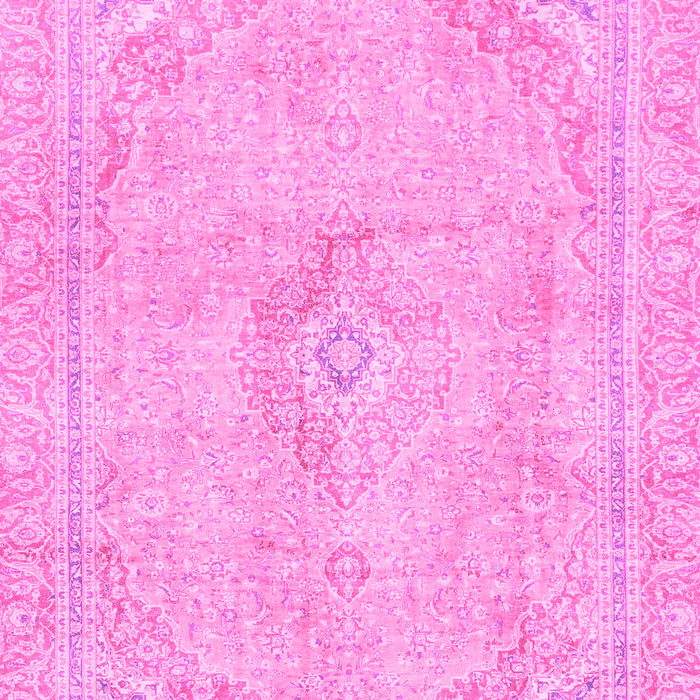 Machine Washable Abstract Pink Modern Rug, wshabs2103pnk