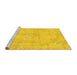 Sideview of Machine Washable Abstract Yellow Modern Rug, wshabs2103yw