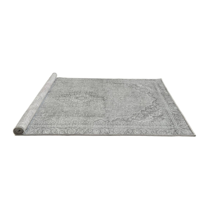 Sideview of Machine Washable Abstract Gray Modern Rug, wshabs2103gry
