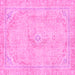 Square Abstract Pink Modern Rug, abs2103pnk