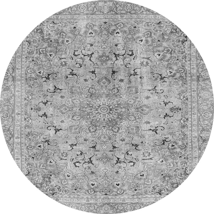 Round Abstract Gray Modern Rug, abs2104gry