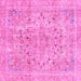 Square Machine Washable Abstract Pink Modern Rug, wshabs2104pnk