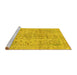 Sideview of Machine Washable Abstract Yellow Modern Rug, wshabs2104yw