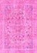 Machine Washable Abstract Pink Modern Rug, wshabs2104pnk