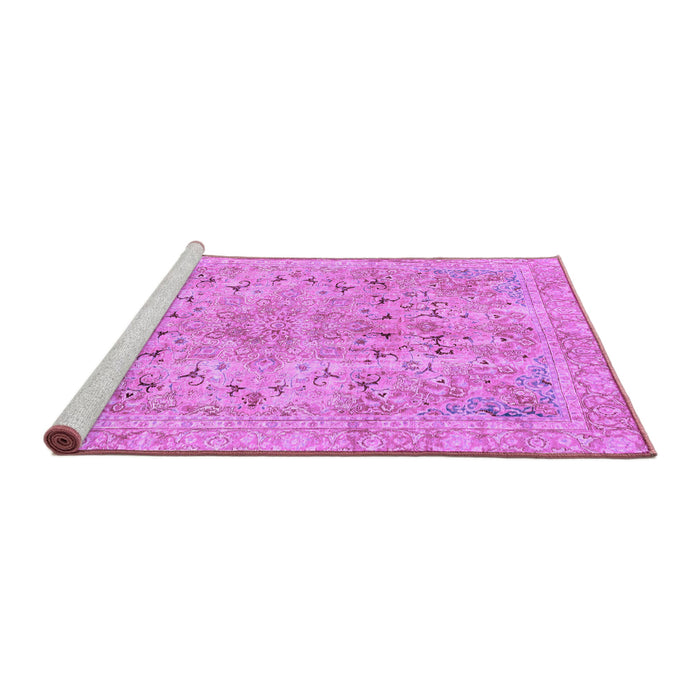 Sideview of Machine Washable Abstract Purple Modern Area Rugs, wshabs2104pur