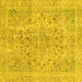 Square Machine Washable Abstract Yellow Modern Rug, wshabs2104yw