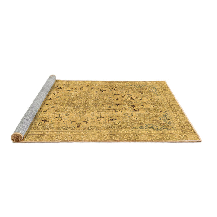 Sideview of Machine Washable Abstract Brown Modern Rug, wshabs2104brn