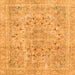 Square Machine Washable Abstract Orange Modern Area Rugs, wshabs2104org