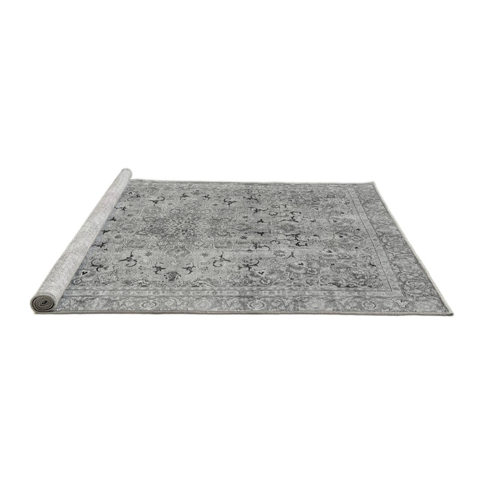Sideview of Machine Washable Abstract Gray Modern Rug, wshabs2104gry