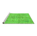 Sideview of Machine Washable Abstract Green Modern Area Rugs, wshabs2104grn