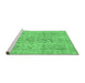 Sideview of Machine Washable Abstract Emerald Green Modern Area Rugs, wshabs2104emgrn